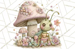 Magic Garden Bugs Clipart PNG, Pastel Fairy Garden Png Product Image 3