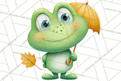 Frog Storybook Clipart, Cute Cartoon Frog Illustrations Png Product Image 4