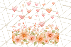 Watercolor Corner &amp; Border Clipart, Floral Frames, Heart Png Product Image 3