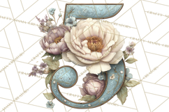 Blooming Letters Clipart, Floral Alphabet Clip Art PNG Product Image 3