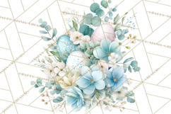 Easter Floral Clipart, Watercolor Spring Flowers Png Product Image 3