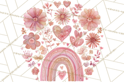 Valentine Boho Rainbow Clipart, Romantic Heart Rainbows PNG Product Image 3