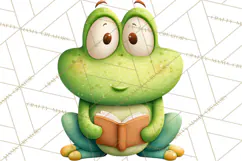 Frog Storybook Clipart, Cute Cartoon Frog Illustrations Png Product Image 3