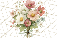 Vintage Spring Florals Clipart, Cottagecore Flower Png Product Image 3