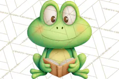 Frog Storybook Clipart, Cute Cartoon Frog Illustrations Png Product Image 4