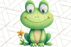 Frog Storybook Clipart, Cute Cartoon Frog Illustrations Png Product Image 5