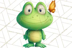 Frog Storybook Clipart, Cute Cartoon Frog Illustrations Png Product Image 2