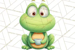 Frog Storybook Clipart, Cute Cartoon Frog Illustrations Png Product Image 5