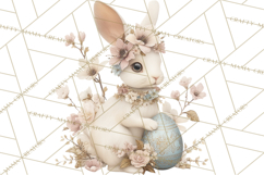 French Vintage Easter Bunny Clipart PNG, Soft Pastel Easter Product Image 4