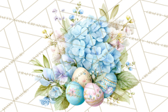 Easter Floral Clipart, Watercolor Spring Flowers Png Product Image 4