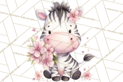 Safari Baby Animals Clipart PNG, Cute Pastel Watercolor Png Product Image 4