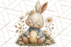 Easter Bunny Clipart PNG, Baby Bunnies in Pastel Garden Product Image 4