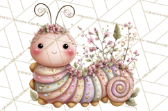 Magic Garden Bugs Clipart PNG, Pastel Fairy Garden Png Product Image 3