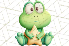 Frog Storybook Clipart, Cute Cartoon Frog Illustrations Png Product Image 4