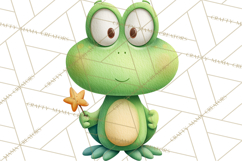 Frog Storybook Clipart, Cute Cartoon Frog Illustrations Png Product Image 5