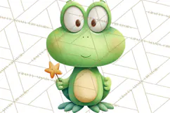 Frog Storybook Clipart, Cute Cartoon Frog Illustrations Png Product Image 5