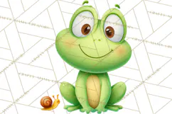 Frog Storybook Clipart, Cute Cartoon Frog Illustrations Png Product Image 3
