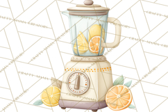 Farmhouse Lemon Kitchen Clipart, Lemon Kitchen Appliances Product Image 5