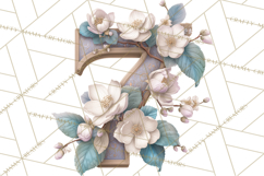 Blooming Letters Clipart, Floral Alphabet Clip Art PNG Product Image 5