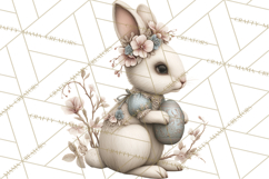 French Vintage Easter Bunny Clipart PNG, Soft Pastel Easter Product Image 5