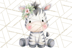 Safari Baby Animals Clipart PNG, Cute Pastel Watercolor Png Product Image 5