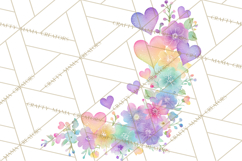 Watercolor Corner &amp; Border Clipart, Floral Frames, Heart Png Product Image 5