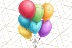 Birthday Balloon Clipart, Balloon Bunch PNG, Party Balloon Product Image 5