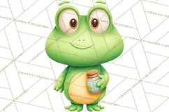 Frog Storybook Clipart, Cute Cartoon Frog Illustrations Png Product Image 5