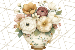 Vintage Spring Florals Clipart, Cottagecore Flower Png Product Image 2
