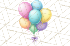 Birthday Balloon Clipart, Balloon Bunch PNG, Party Balloon Product Image 2