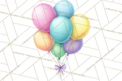 Birthday Balloon Clipart, Balloon Bunch PNG, Party Balloon Product Image 2