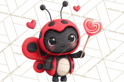Valentine Ladybug Clipart PNG, Cute Bee Butterfly Beetle Png Product Image 3