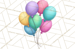 Birthday Balloon Clipart, Balloon Bunch PNG, Party Balloon Product Image 4