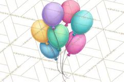 Birthday Balloon Clipart, Balloon Bunch PNG, Party Balloon Product Image 4
