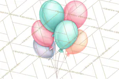 Birthday Balloon Clipart, Balloon Bunch PNG, Party Balloon Product Image 3