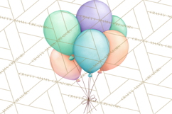 Birthday Balloon Clipart, Balloon Bunch PNG, Party Balloon Product Image 4