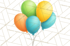 Birthday Balloon Clipart, Balloon Bunch PNG, Party Balloon Product Image 5