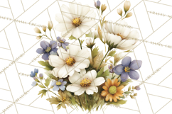 Vintage Spring Florals Clipart, Cottagecore Flower Png Product Image 5