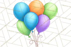 Birthday Balloon Clipart, Balloon Bunch PNG, Party Balloon Product Image 2