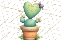 Boho Valentine Cactus Clipart PNG, Desert Romance Clip Art Product Image 2