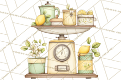 Farmhouse Lemon Kitchen Clipart, Lemon Kitchen Appliances Product Image 2
