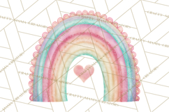 Valentine Boho Rainbow Clipart, Romantic Heart Rainbows PNG Product Image 2