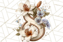 Blooming Letters Clipart, Floral Alphabet Clip Art PNG Product Image 2