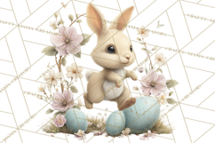 Easter Bunny Clipart PNG, Baby Bunnies in Pastel Garden Product Image 2