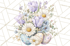 Easter Floral Clipart, Watercolor Spring Flowers Png Product Image 2