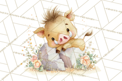 Safari Baby Animals Clipart PNG, Cute Pastel Watercolor Png Product Image 2