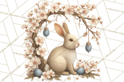French Vintage Easter Bunny Clipart PNG, Soft Pastel Easter Product Image 2