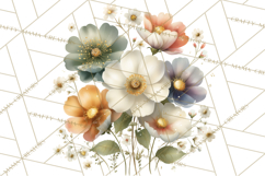Vintage Spring Florals Clipart, Cottagecore Flower Png Product Image 3