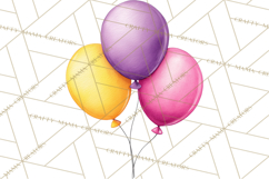 Birthday Balloon Clipart, Balloon Bunch PNG, Party Balloon Product Image 3
