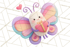 Valentine Ladybug Clipart PNG, Cute Bee Butterfly Beetle Png Product Image 4